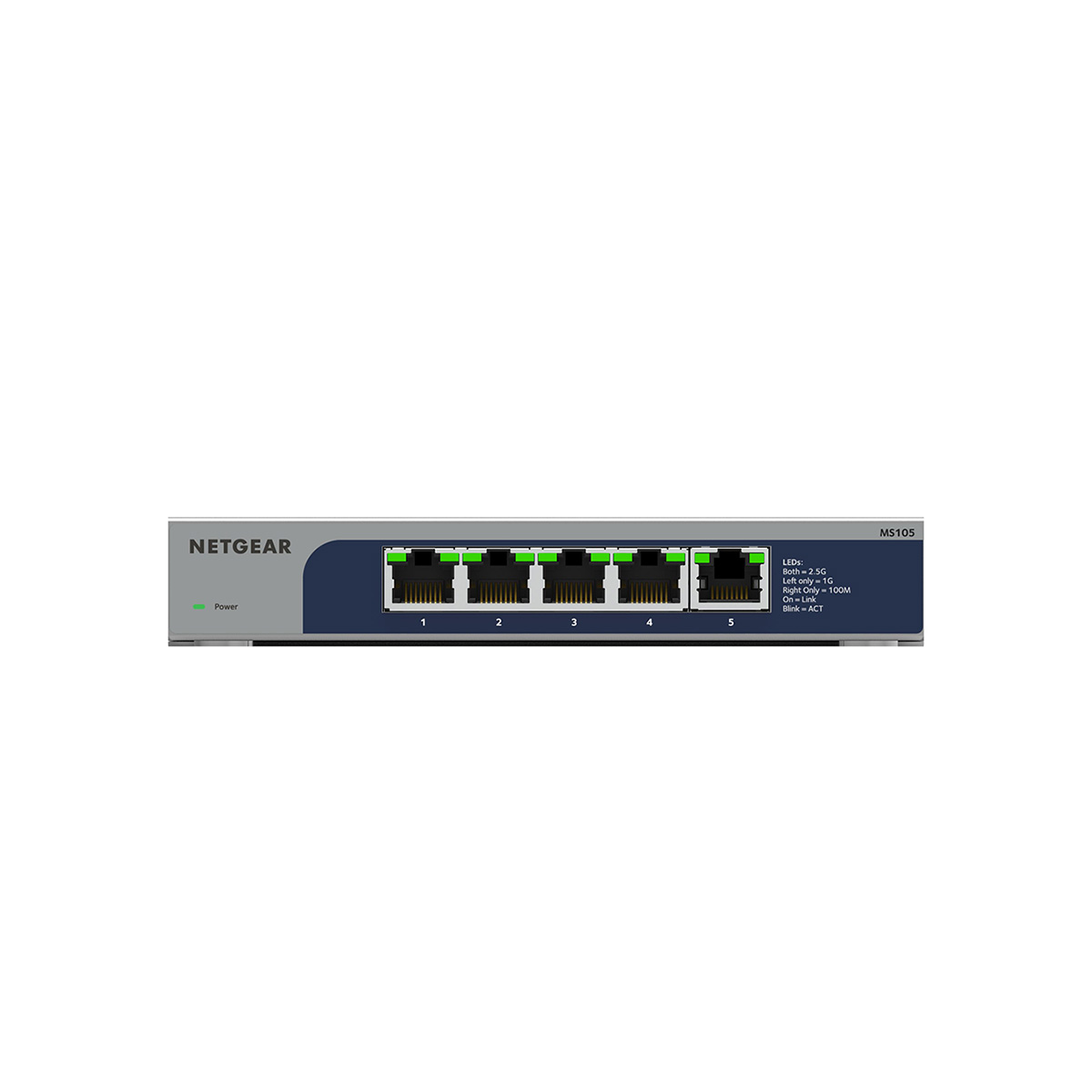 NETGEAR 5-Port Multi-Gigabit Ethernet Unmanaged Switch, 2.5G High-Speed, Desktop & Wall-Mount, by NETGEAR, MS105