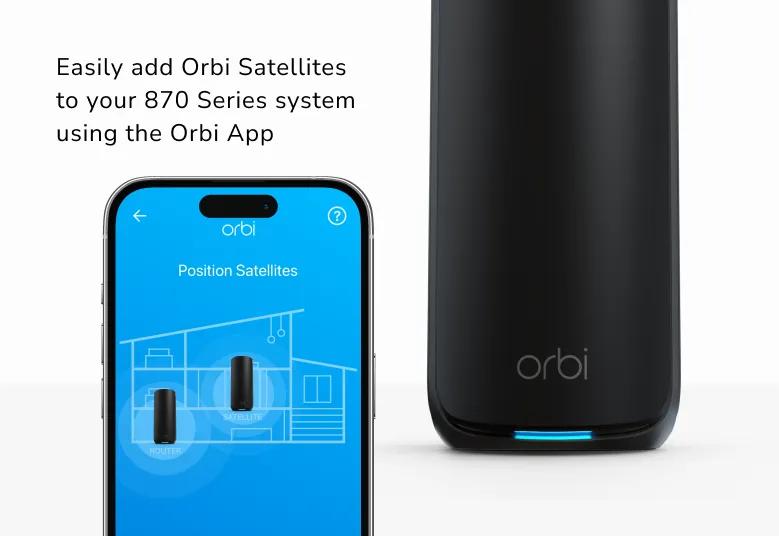 Orbi 870 Add-On Satellite in Black — Add Up to 3,000 sq ft to your