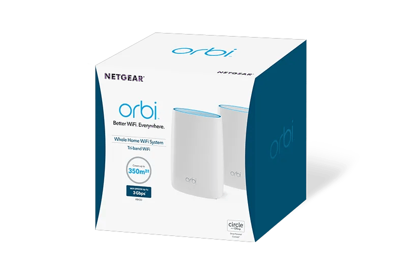 Orbi Tri-band Mesh WiFi System, 3Gbps, Router + 1 Satellite