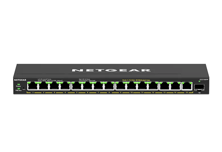 NETGEAR ギガビット16ポート イージースマートエッセンシャル PoE