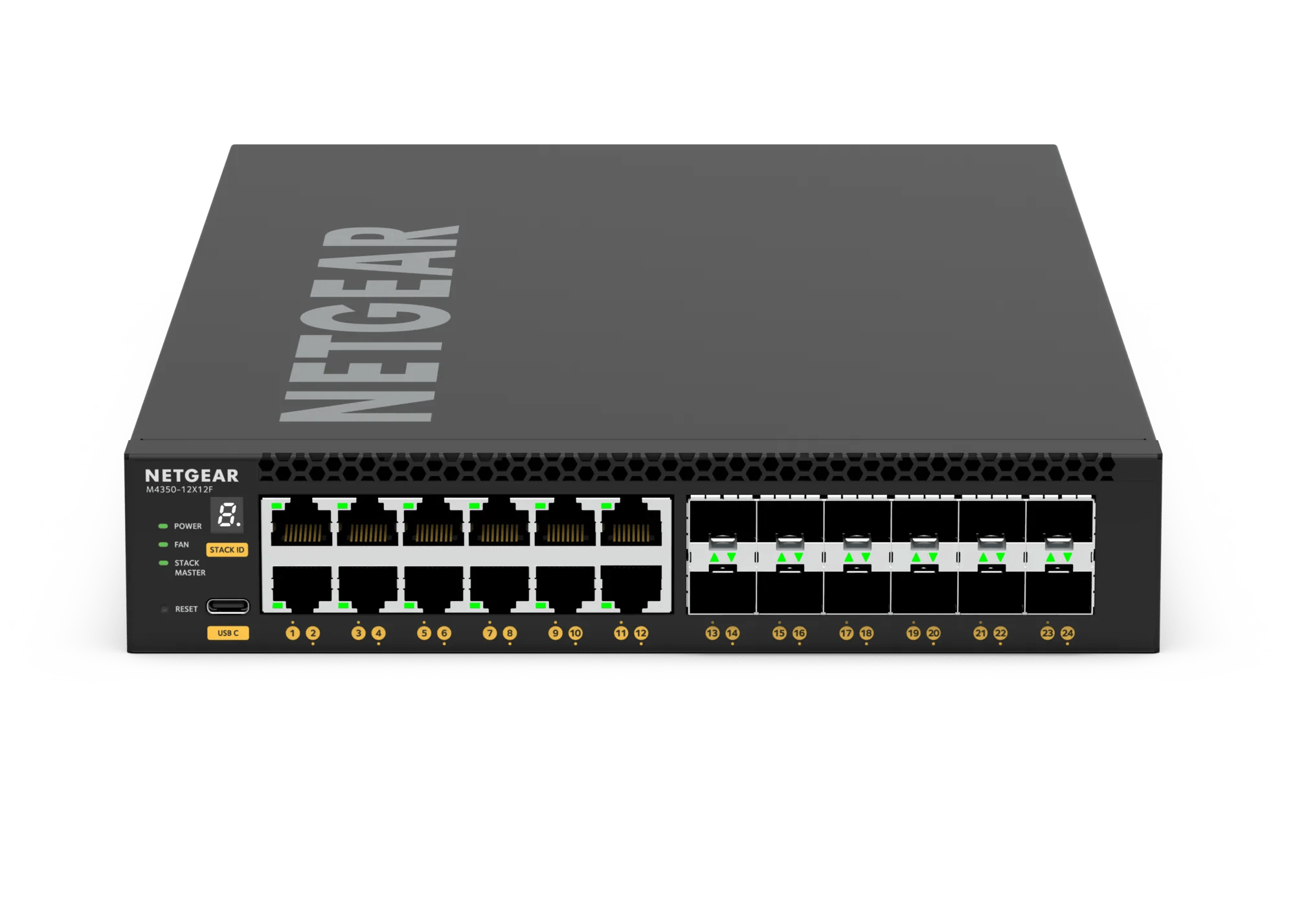 XSM4324 24-Port 12x Multi Gig 12x SFP+ Managed Switch - NETGEAR AV