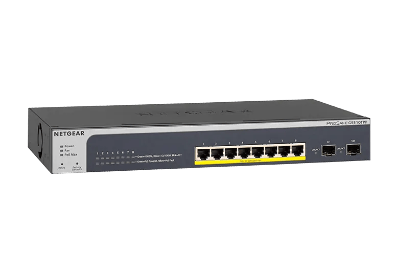 ルーター・ネットワーク機器 GS510TPP PoE+ and 2FP Port NETGEAR Smart Switch Series - GS510TPP