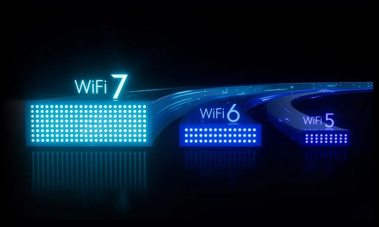 WiFi 7 compared with WiFi 6 and WiFi 5