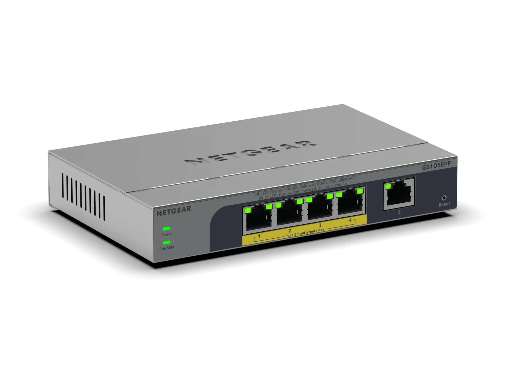 5-Port Gigabit Ethernet Easy Smart High-Power PoE+ Switch (120W)