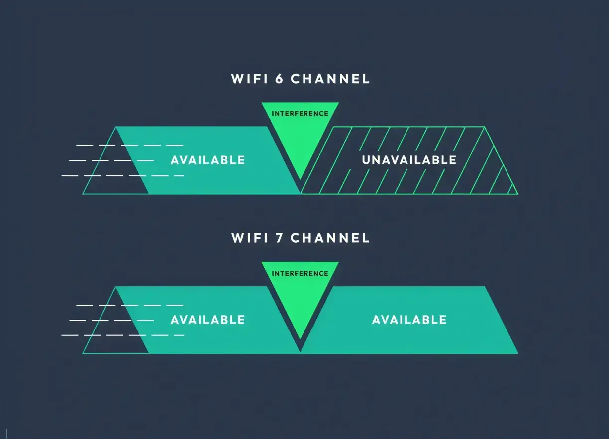 WiFi 7 preamble puncturing channel diagram