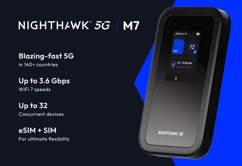 Nighthawk 5G M7 Mobile WiFi 7 Hotspot with Global eSIM