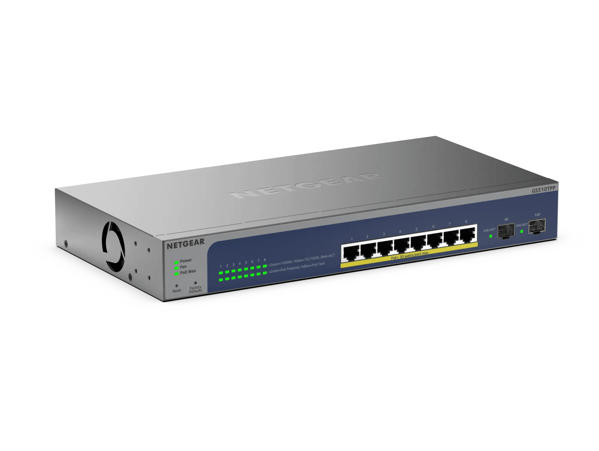 PoE+対応ギガビット8ポート SFPスロット×2 スマートスイッチ (190W)