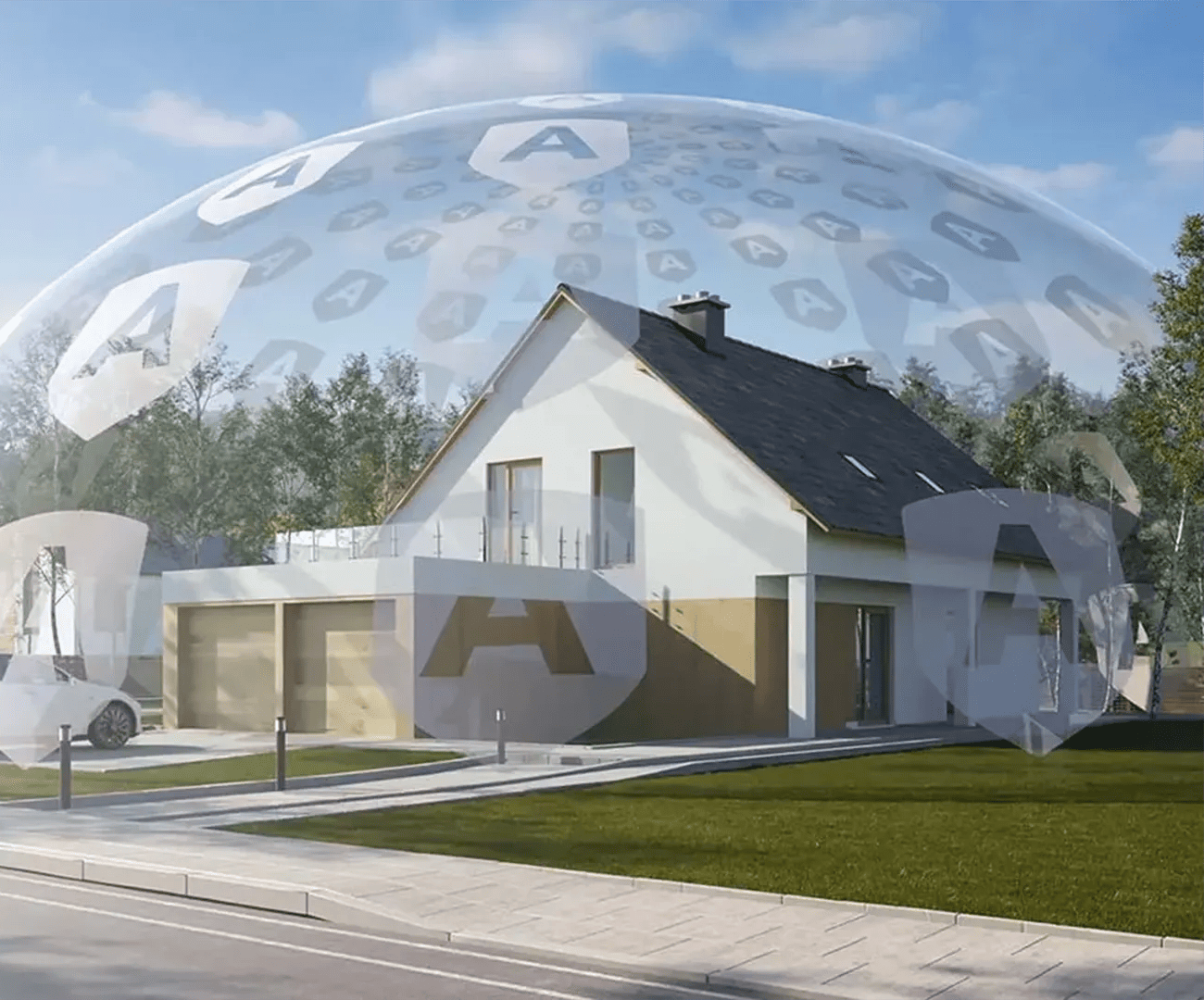 Home protected by a NETGEAR Armor security shield