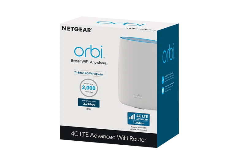 Orbi 4G LTE Modem + Tri-Band Mesh WiFi Router Combo, 2.2Gbps