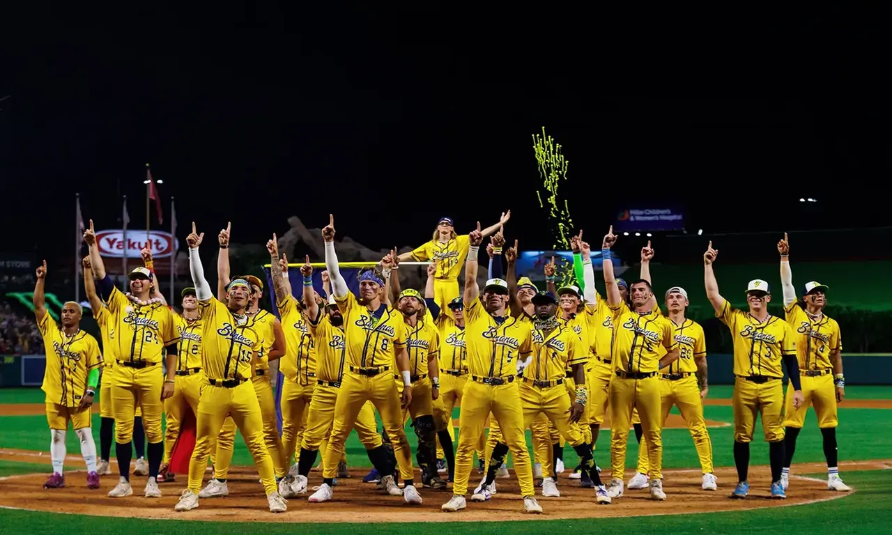Savannah Bananas Banana Ball TV production at a ballpark