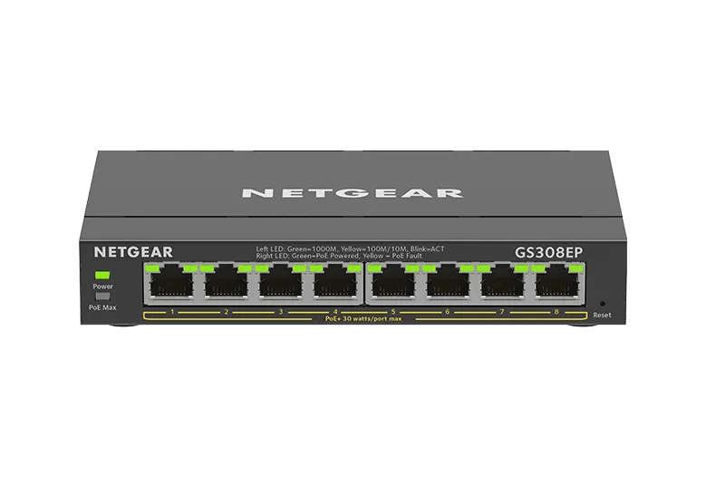 NETGEAR GS308P PoEギガビットスイッチングハブ PoE+対応 ギガビット8ポート アンマネージプラススイッチ - GS308EP