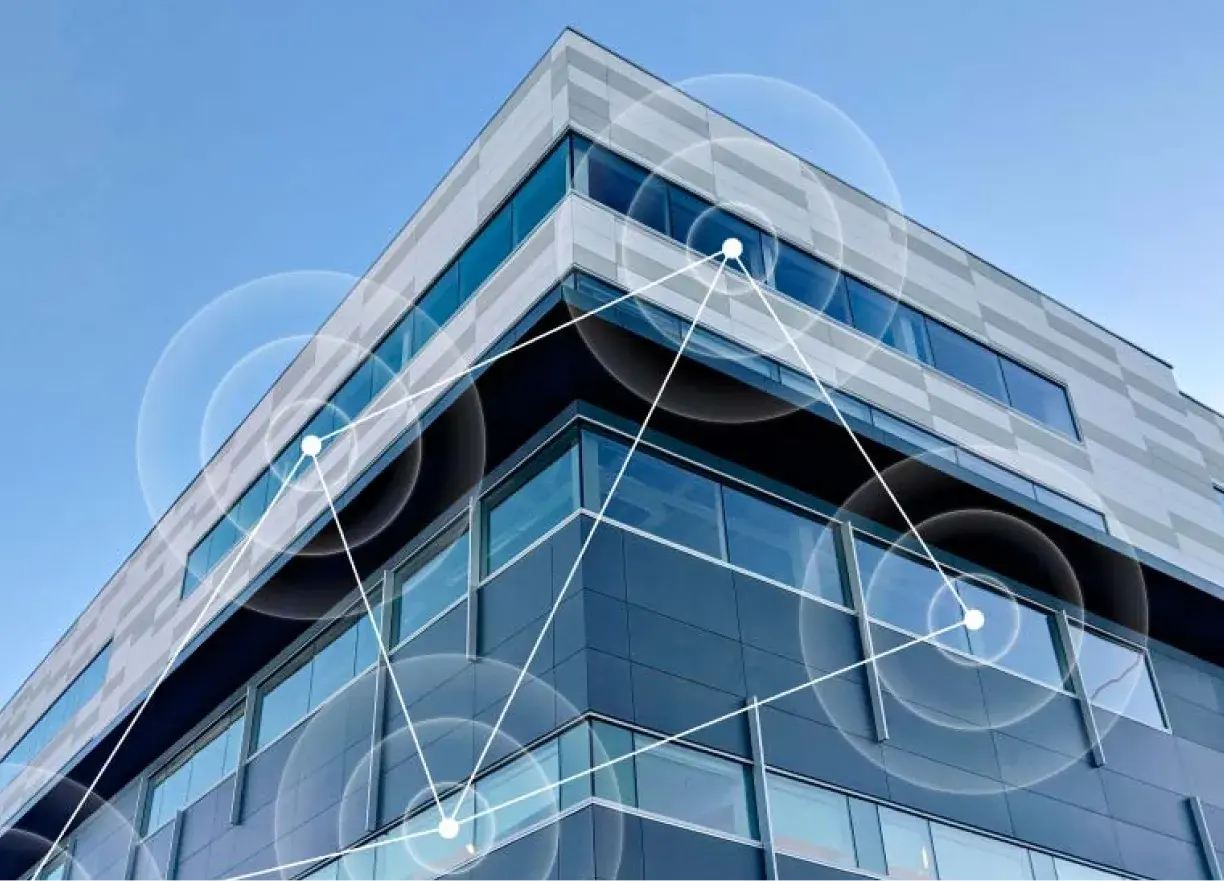 An office building with connected WiFi access points