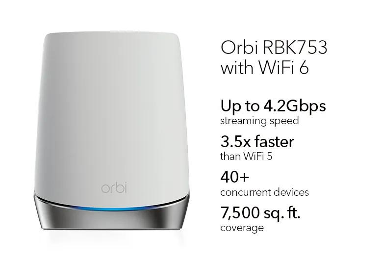 WiFi 6メッシュシステム ルーター＋サテライト2台 - Orbi 750シリーズ