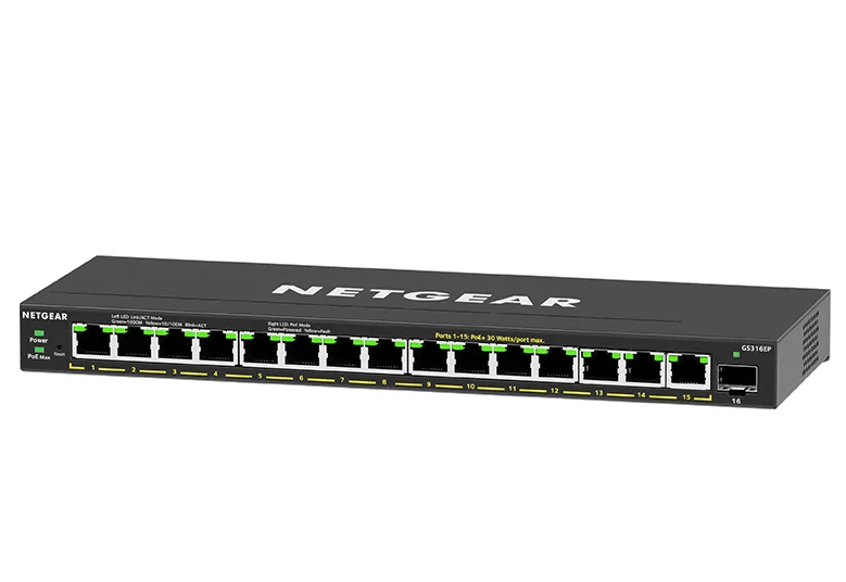 NETGEAR GS316ep 16ポートスイッチ NETGEAR 16-Port-Gigabit-Ethernet-Easy-Smart-Managed-Essentials-PoE