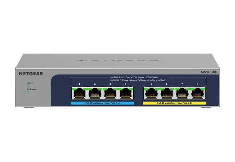 マルチギガビット8ポート アンマネージスイッチ - MS108UP | NETGEAR