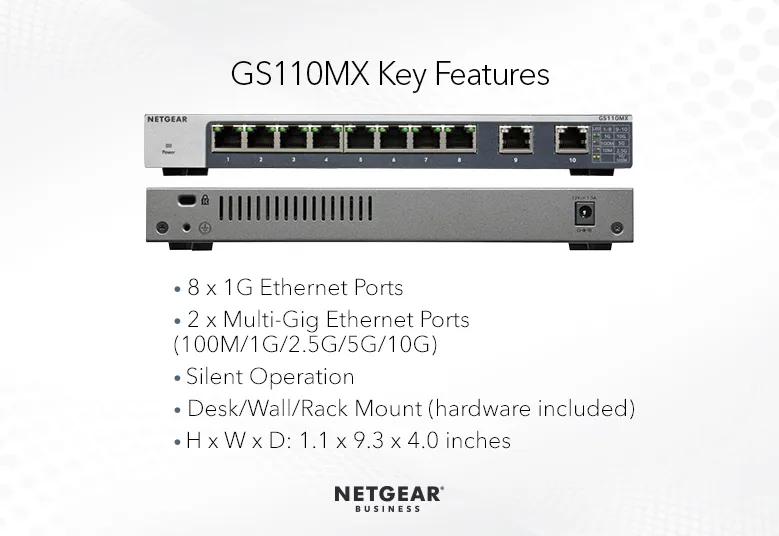 8-Port Gigabit Ethernet Unmanaged Switch with 2-Port 5-Speed 10