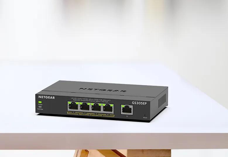 NETGEAR 5-Port Gigabit Ethernet PoE+ Easy Smart Essentials Switch