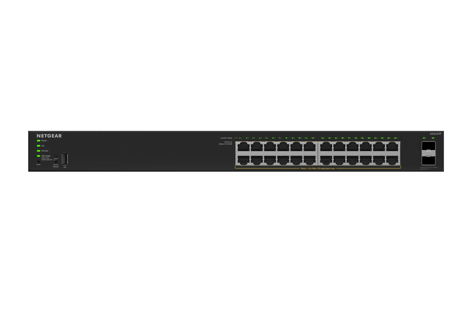 24-Port Gigabit PoE+ Switch - Smart Managed Essentials - GS324TPv2