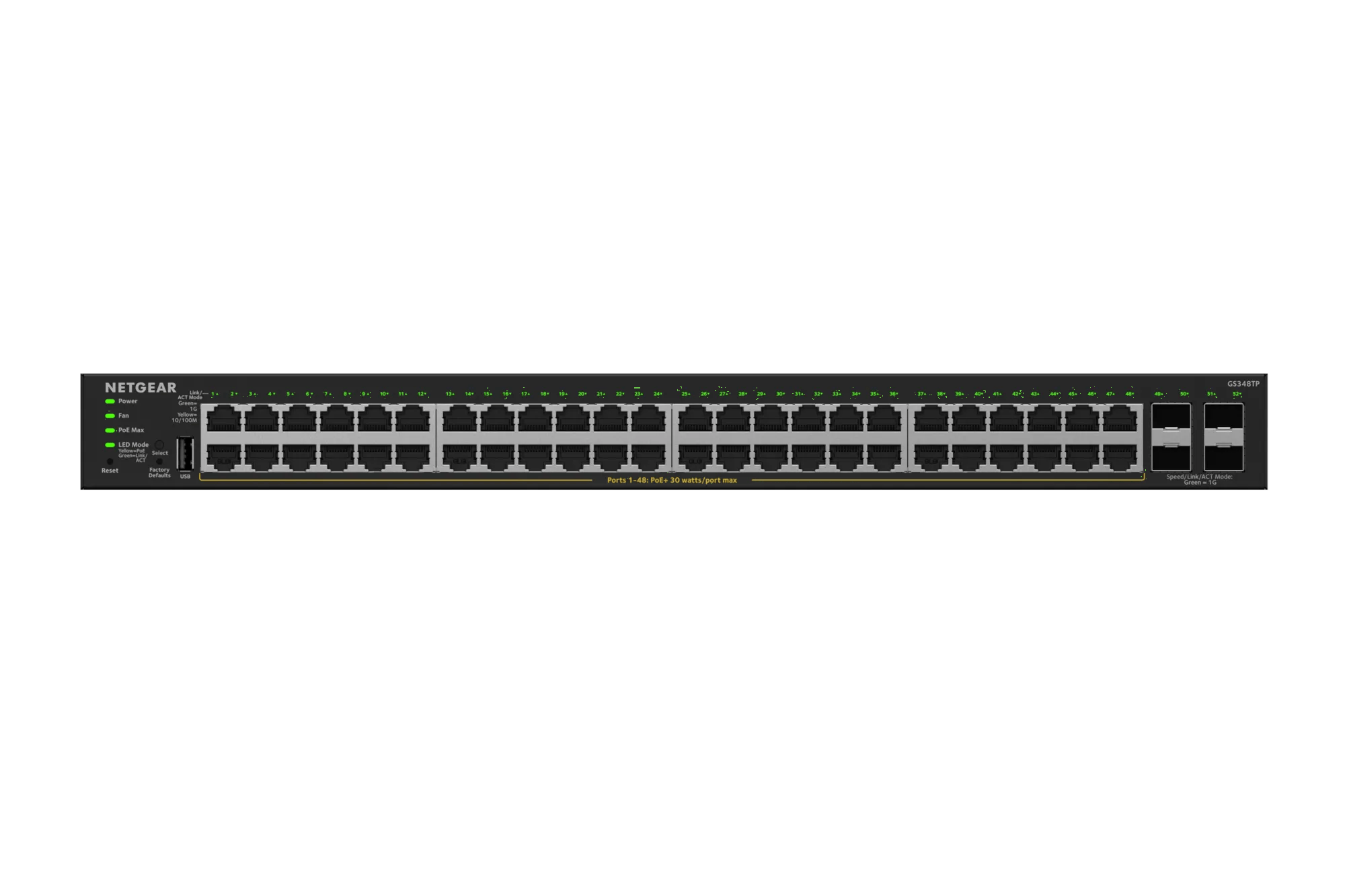 48-Port Gigabit PoE+ Switch - Smart Managed Essentials - GS348TPv2