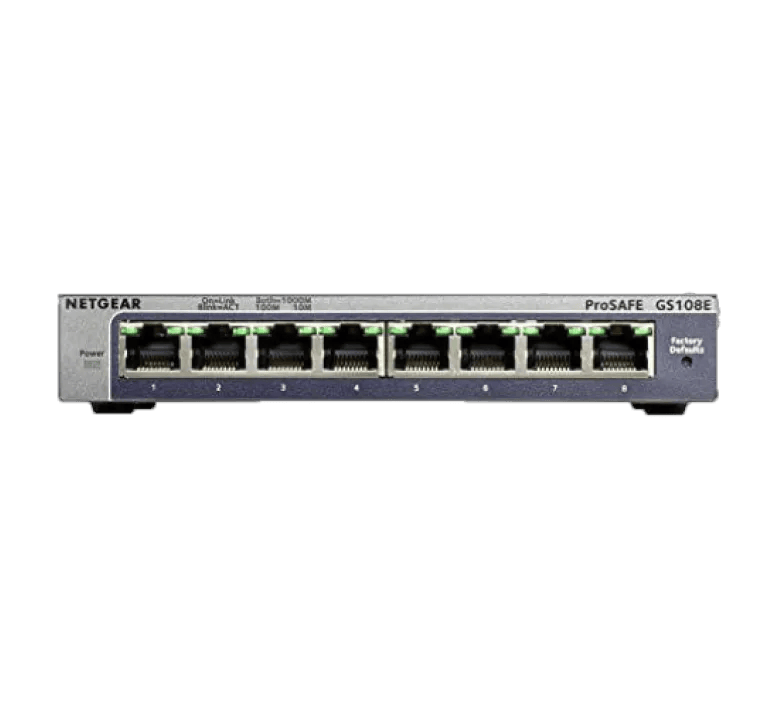Managed Switch with 8-Port Gigabit Fanless Design - GS108Ev4 - NETGEAR