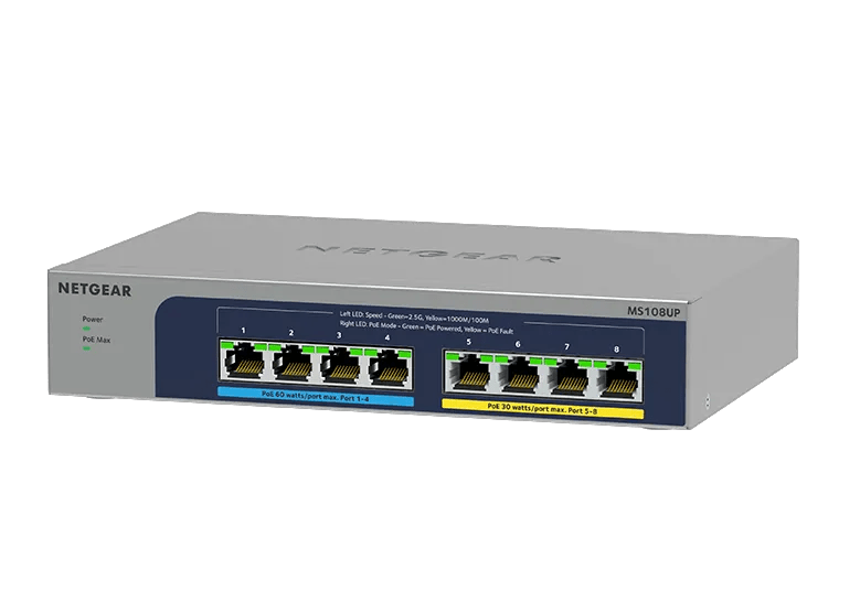 8-port Multi-Gigabit (2.5G) Ultra60 PoE++ Ethernet Unmanaged Switch