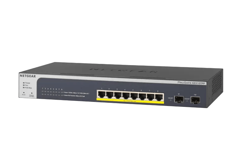 8-Port Gigabit Ethernet High-Power PoE+ Smart Switch with 2