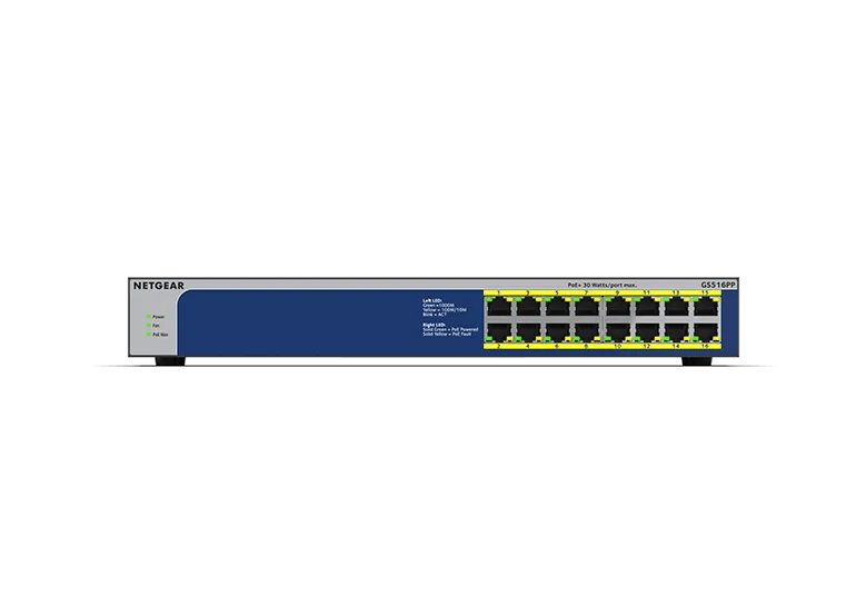 Gigabit Unmanaged Switch Series - GS516PP | NETGEAR