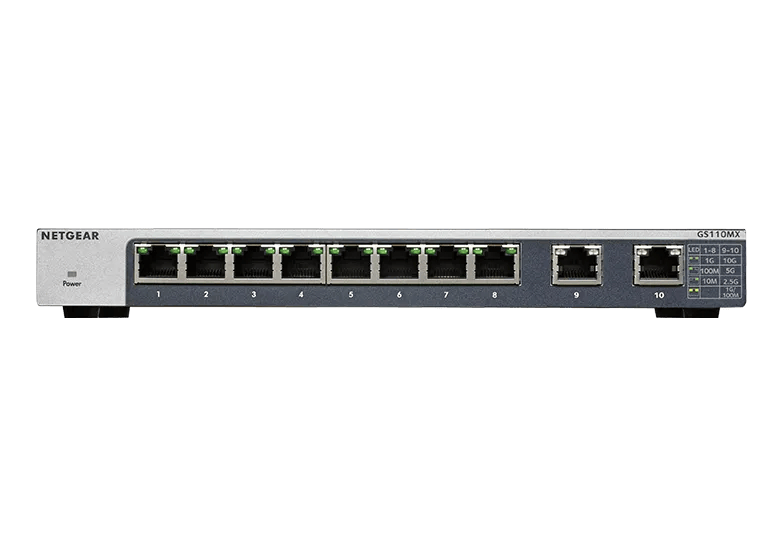 NETGEAR GS110MX 10 Port Ethernet LAN Switch Unmanaged mit 2x10G