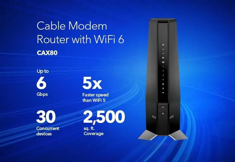 Nighthawk CAX80 – DOCSIS 3.1 Cable Modem Router with WiFi 6 | NETGEAR