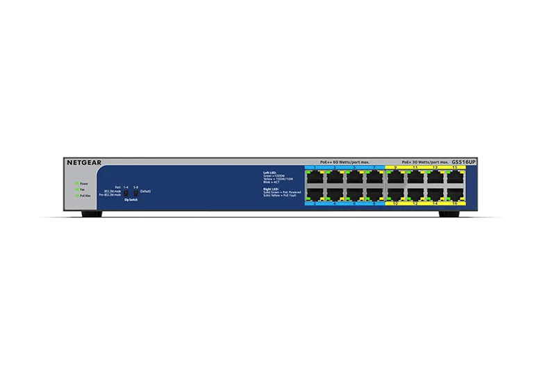 Gigabit Unmanaged Switch Serie - GS516UP | NETGEAR