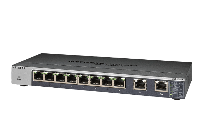 10Gポートあり GS110MX（NETGEAR マルチギガスイッチ） NETGEAR GS110MX 10 Port Ethernet LAN Switch Unmanaged mit 2x10G