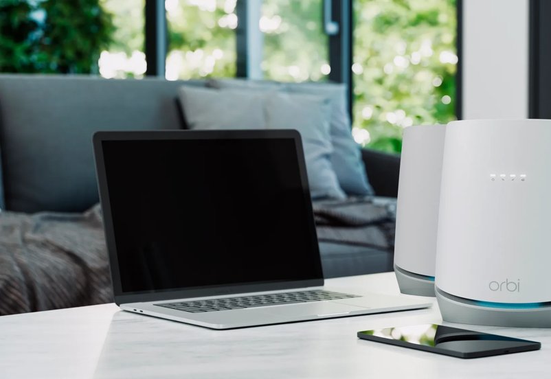 Orbi Tri-Band WiFi 6 Mesh System with Built-in Cable Modem, 4.2Gbps, Modem Router Combo + 2 Satellites