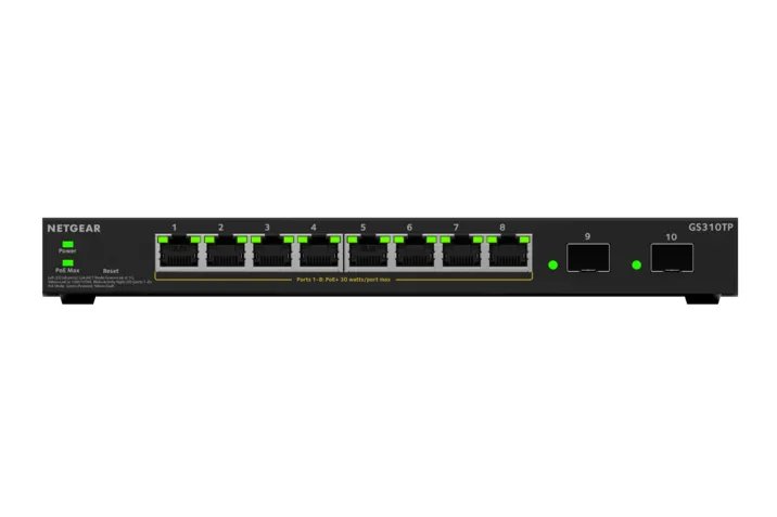 8-Port Gigabit Ethernet PoE+ Smart Managed Essentials Switch with 2 Dedicated SFP Ports (55W)