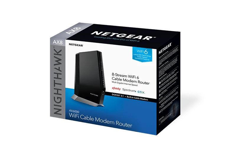 Nighthawk DOCSIS 3.1 Two-in-one Cable Modem + WiFi 6 Router Combo, 6Gbps