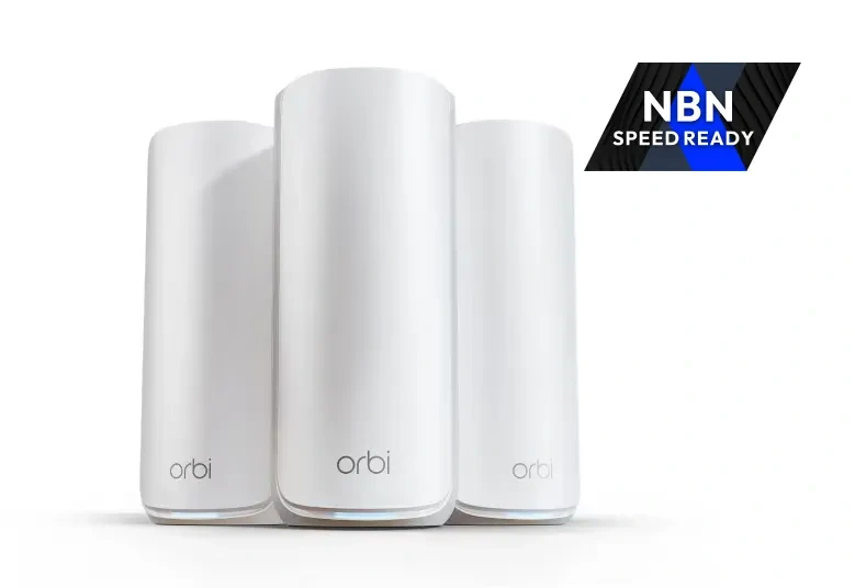 NETGEAR Orbi BE21000 Tri-band Mesh WiFi 7 System - 3 pack White (RBE873)