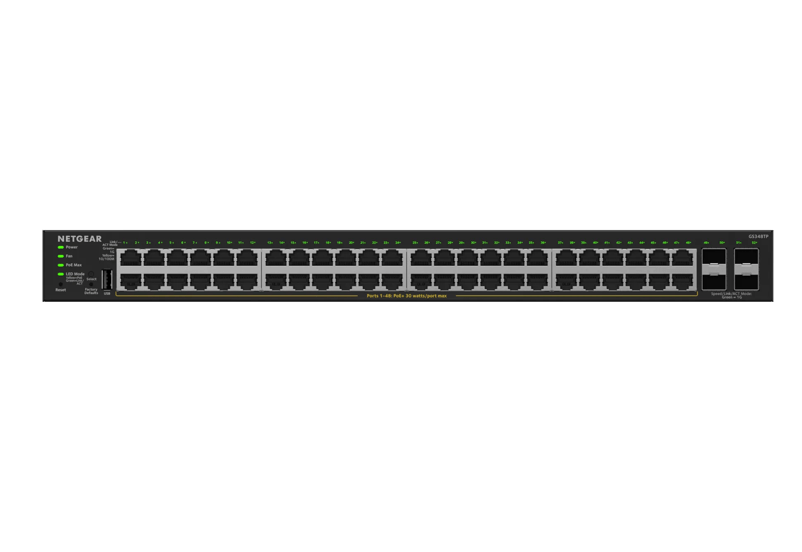 48-Port Gigabit Ethernet PoE+ Smart Managed Essentials Switch with 4 Dedicated SFP Ports (380W)