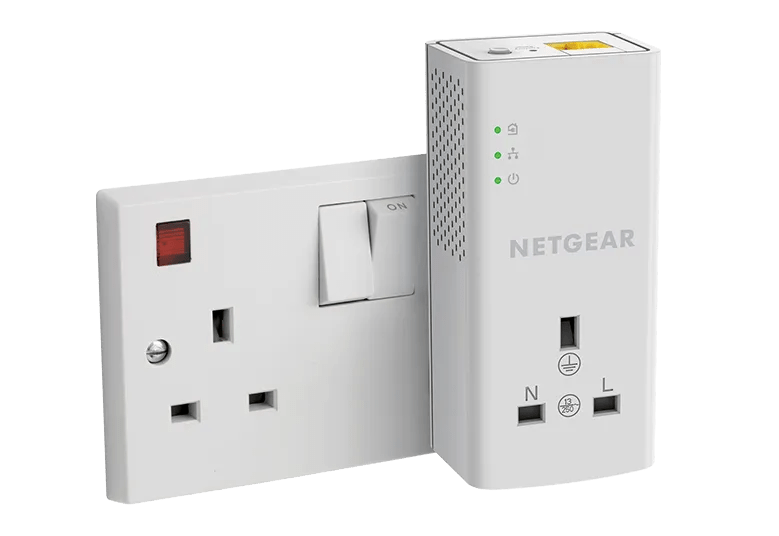 Powerline-extender, 1000 Mbps, wandstekker, extra stopcontact, 2 extenders