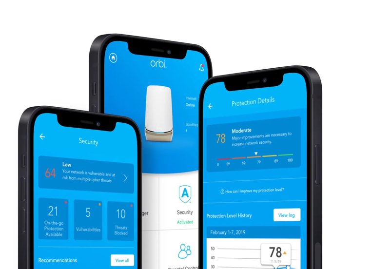 Orbi 760 Series Tri-band WiFi 6 Mesh System, 5.4Gbps, Router + 3 Satellites