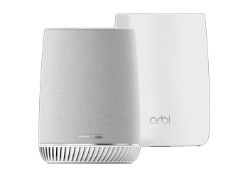 Orbi Tri-band Mesh WiFi System with Rich Sound, 3Gbps, Router + Voice Satellite