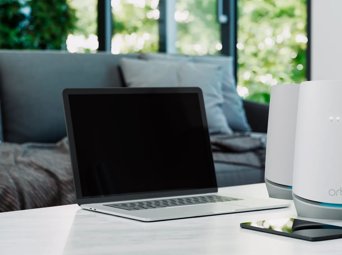 Orbi Tri-Band WiFi 6 Mesh System with Built-in Cable Modem, 4.2Gbps, Modem Router Combo + 2 Satellites