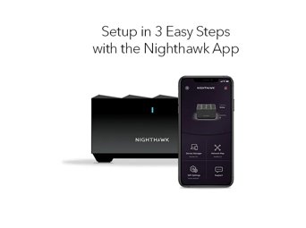 Nighthawk Dual-Band WiFi 6 Mesh System, 1.8Gbps, with 90 days of NETGEAR Armor included, Router + 2 Satellites
