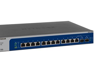 NETGEAR (XS512EM) Switch Ethernet manageable Serie Plus 12 Ports RJ45 10 Gigabit Multi-Gigabit - avec 2 Ports SFP+ 10 Gigabit, bureau/en rack et protection à vie ProSAFE