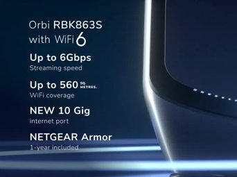 NETGEAR Orbi RBK863S Tri-Band WiFi 6 Mesh System - 3 Pack