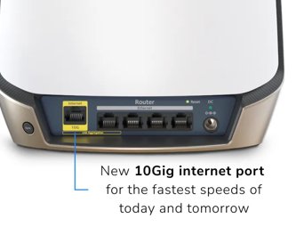 Orbi 超高性能 Mesh WiFi 6 系统 - AX6000 - 4件装 黑色 (RBK864SB)