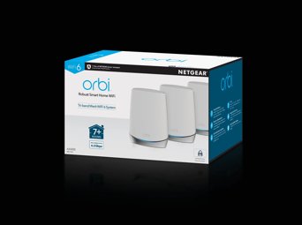 Orbi Tri-Band WiFi 6 Mesh System with Advanced Cyber Threat Protection, 4.2Gbps, Router + 2 Satellites