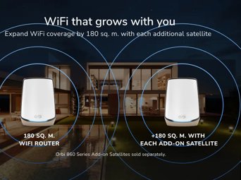 Routeur Tri-Band Orbi WiFi 6 série 860, 6Gbps ports 10 Gbit/s, avec NETGEAR Armor inclus pendant 1 an