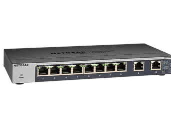 NETGEAR GS110MX 10 Port Ethernet LAN Switch Unmanaged mit 2x10G/Multi-Gig