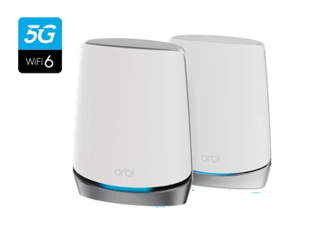 Orbi 5G Tri-Band WiFi 6 Mesh System, 4.2Gbps, Router + 1 Satellite