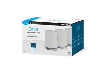 Orbi Tri-Band WiFi 6 Mesh System with Advanced Cyber Threat Protection, 4.2Gbps, Router + 2 Satellites