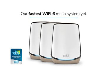 NETGEAR Orbi RBK863S Tri-Band WiFi 6 Mesh System - 3 Pack
